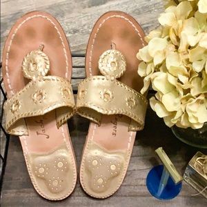 Jack Rogers Metallic gold shimmer sandals size 7